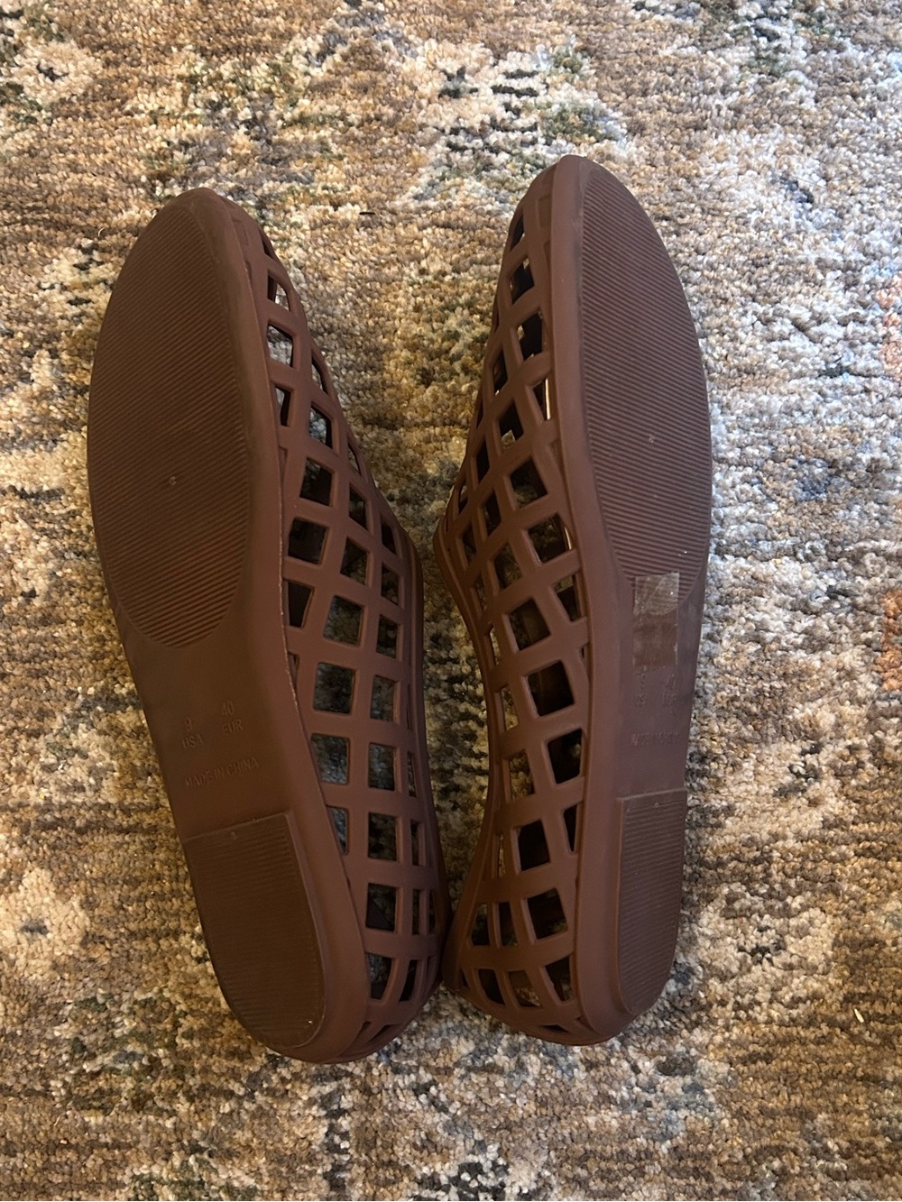 Jeffrey Campbell Jelly Matte Brown Lattice Cutout Slip-On Flat - Picture 4 of 4